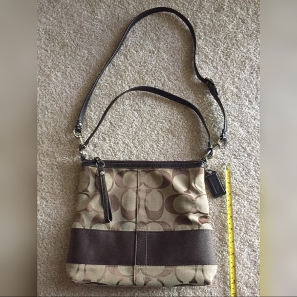 Coach Signature Stripe Convertible Handbag - Picture 4 of 4